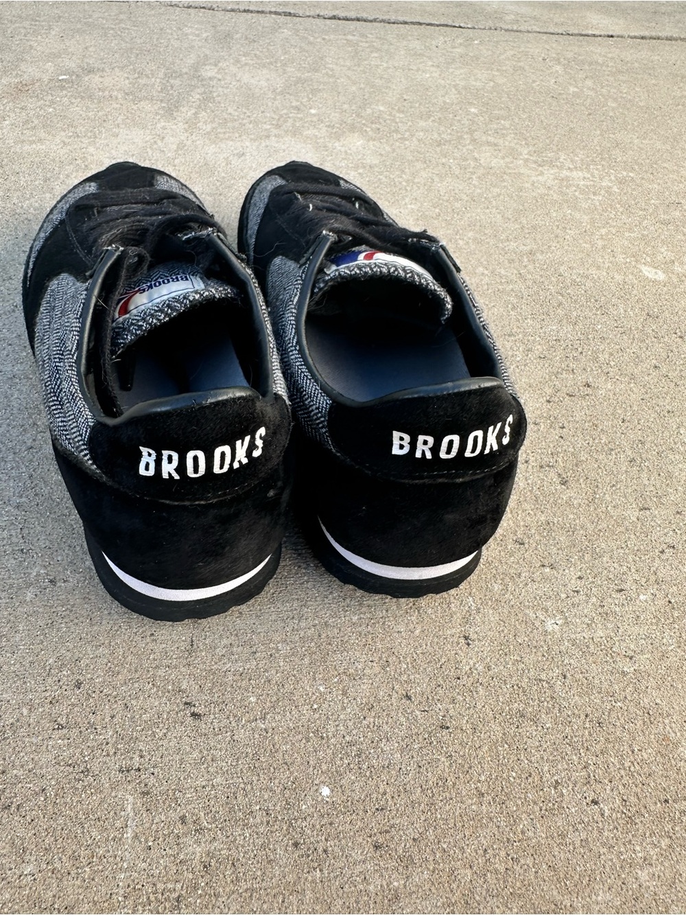 Brooks Heritage Vanguard Tweed Herringbone Suede Retro Running Sneakers~8.5 - Picture 5 of 8